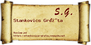 Stankovics Gréta névjegykártya